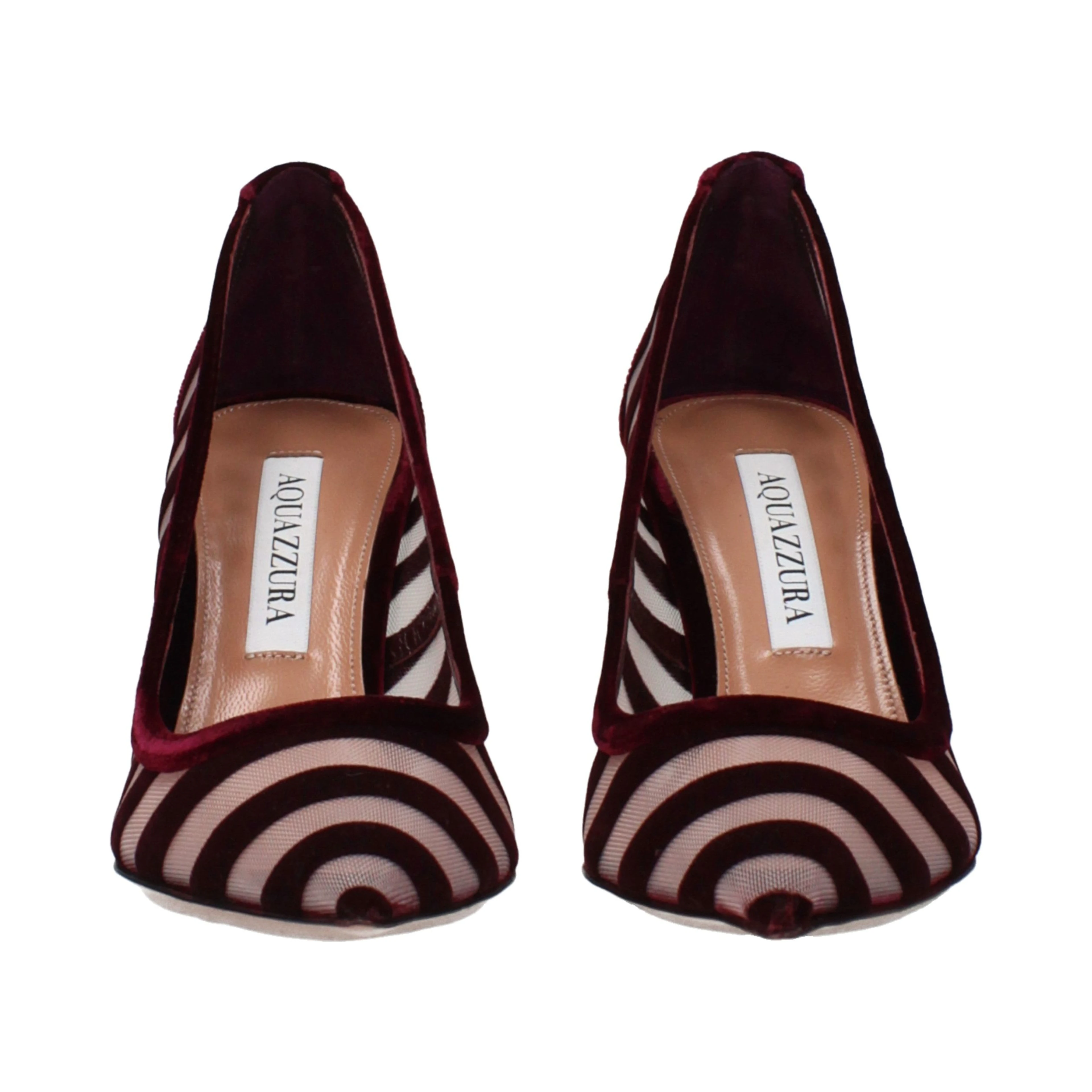 Transparent Velvet Mid Heel Pumps