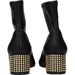 حذاء كاحل من الجلد الأسود