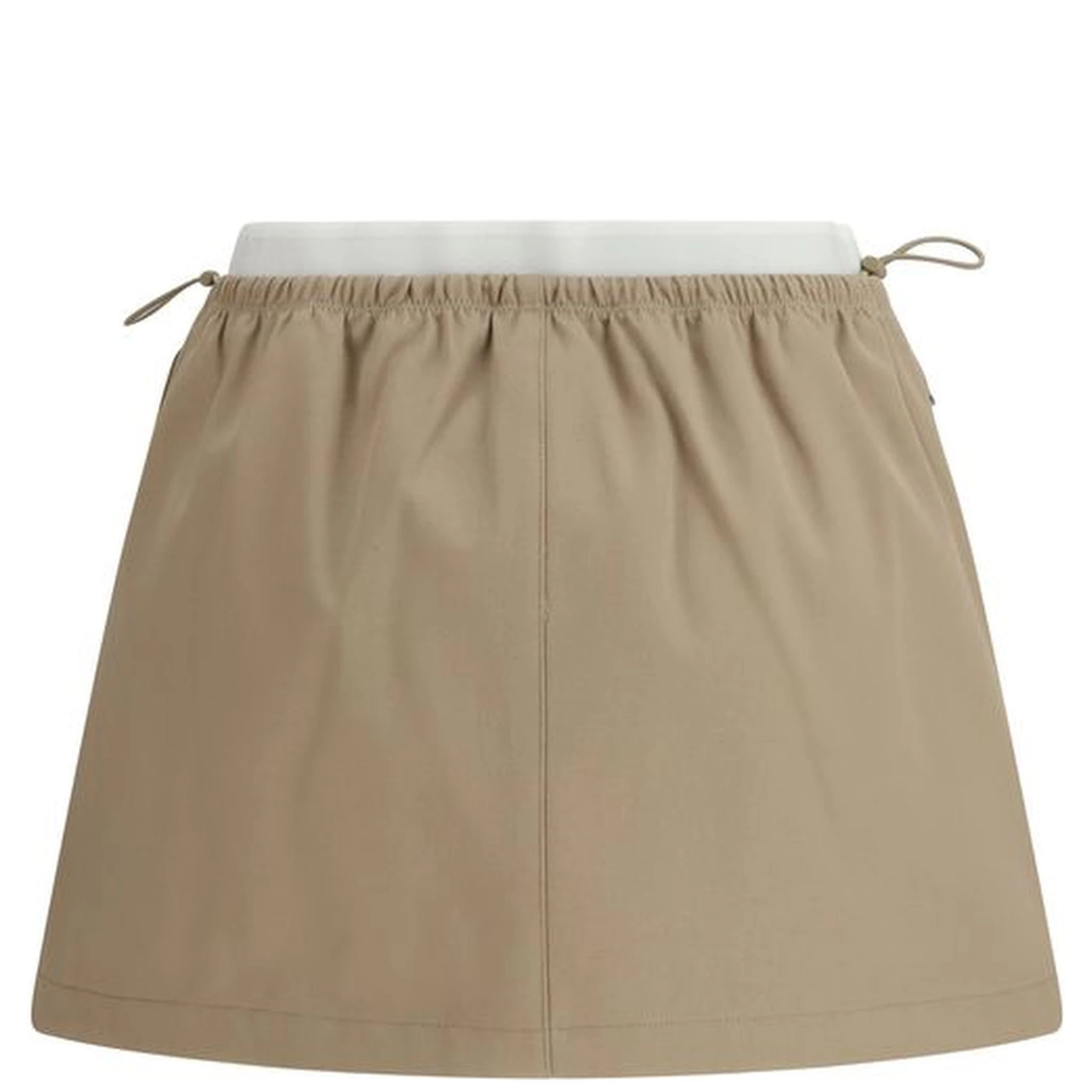 Beige Cotton Mini Skirt