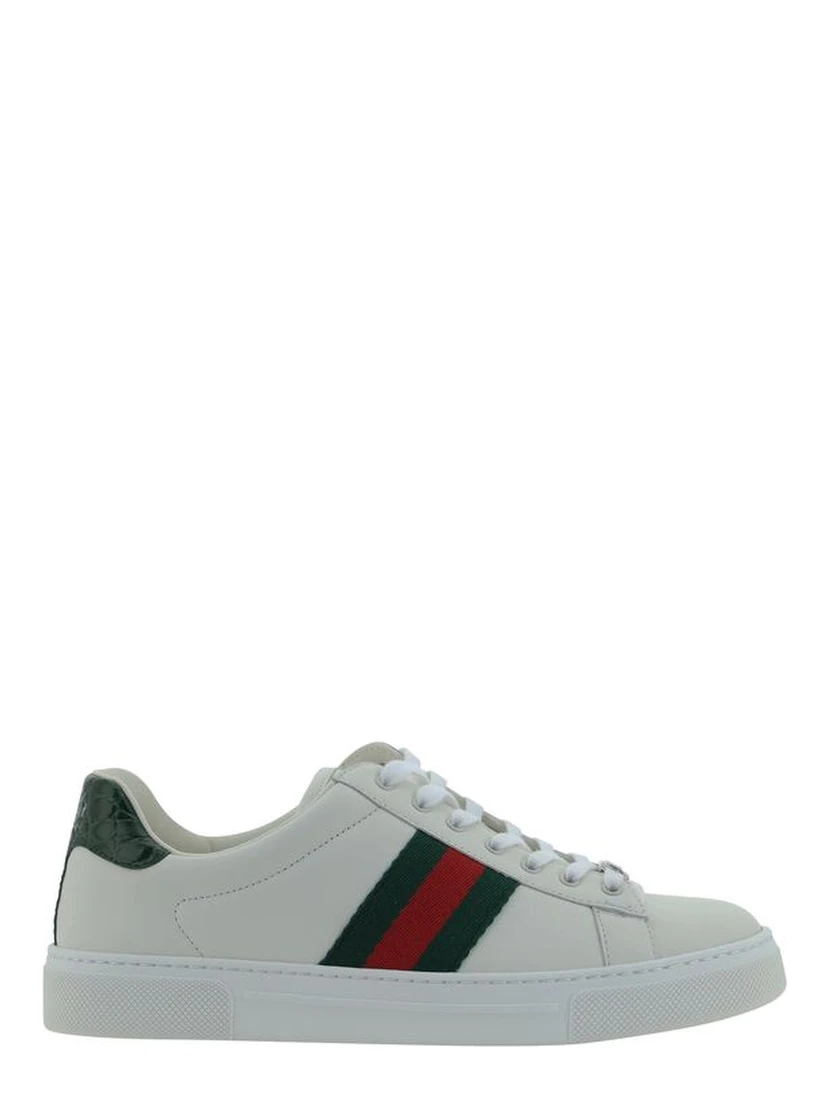 White Calf Leather Bos Taurus Low Top Sneakers