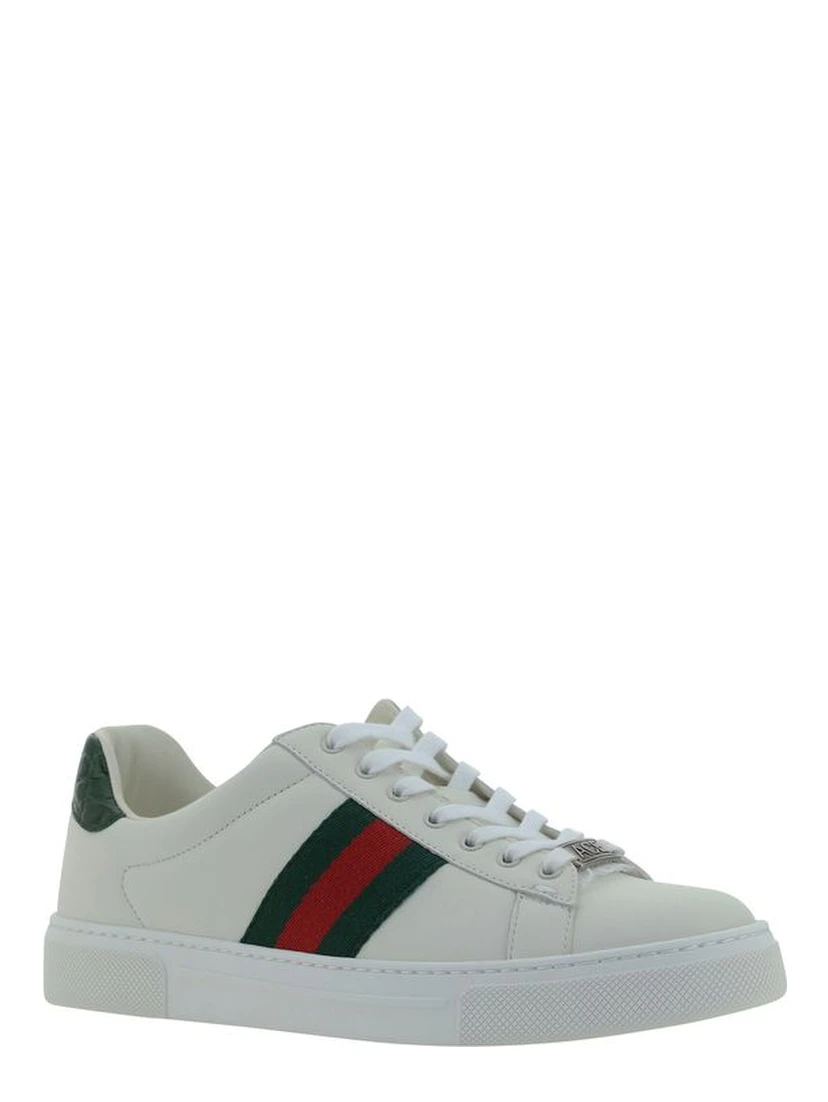 White Calf Leather Bos Taurus Low Top Sneakers