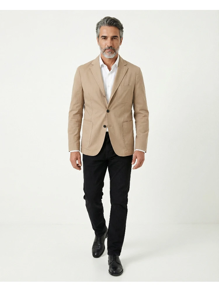 Beige Cotton Blazer