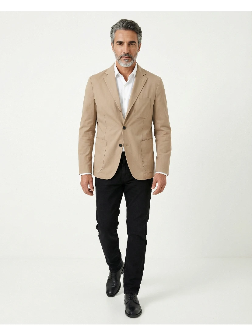 Beige Cotton Blazer