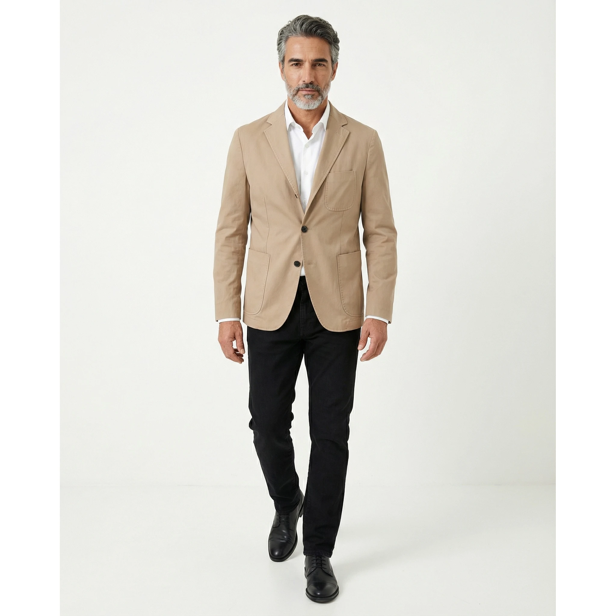 Beige Cotton Blazer