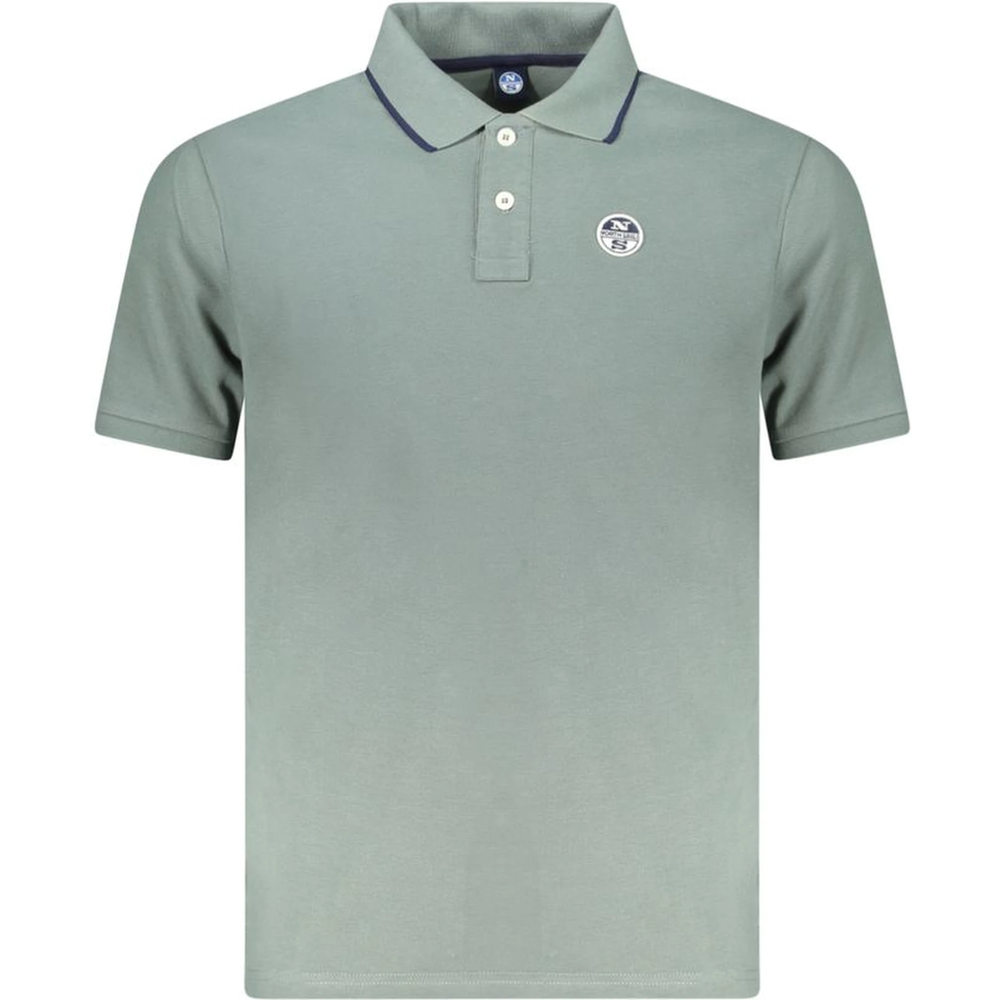 Green Cotton Men Polo Shirt