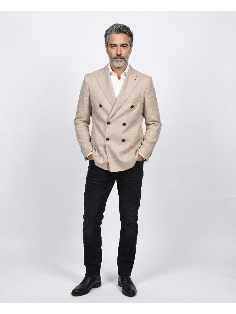 Beige Linen Blazer