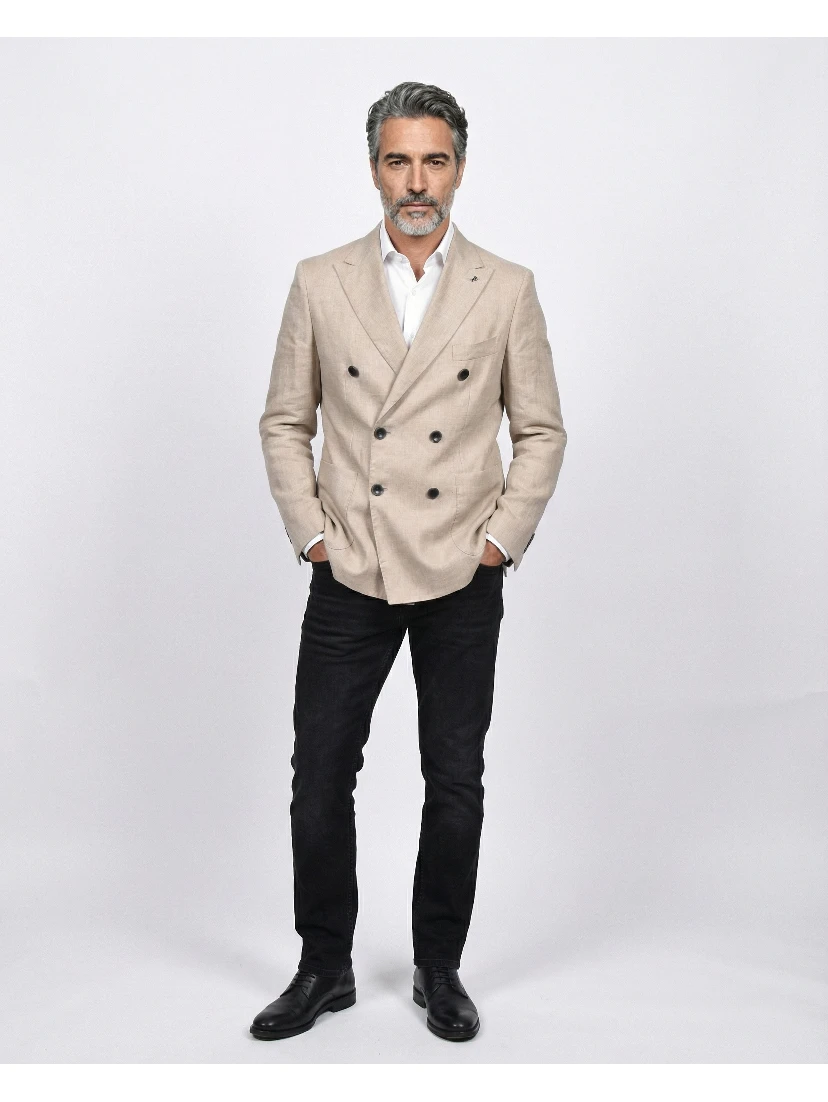 Beige Linen Blazer