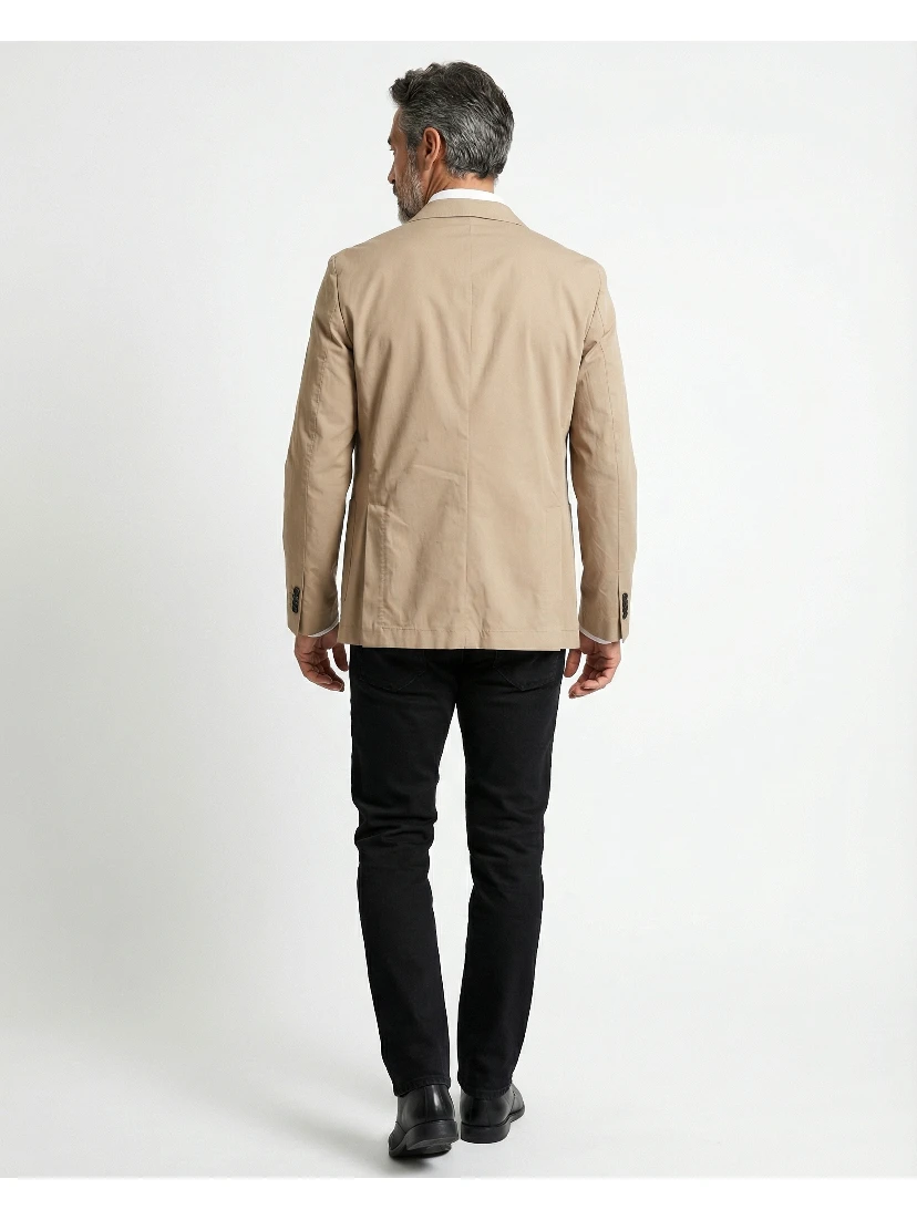 Beige Cotton Blazer