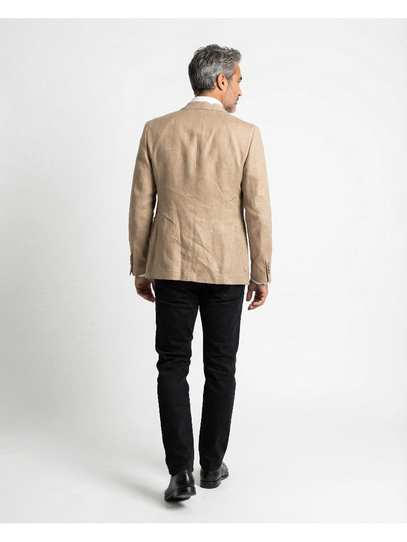 Beige Linen Blazer