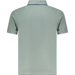 Green Cotton Men Polo Shirt
