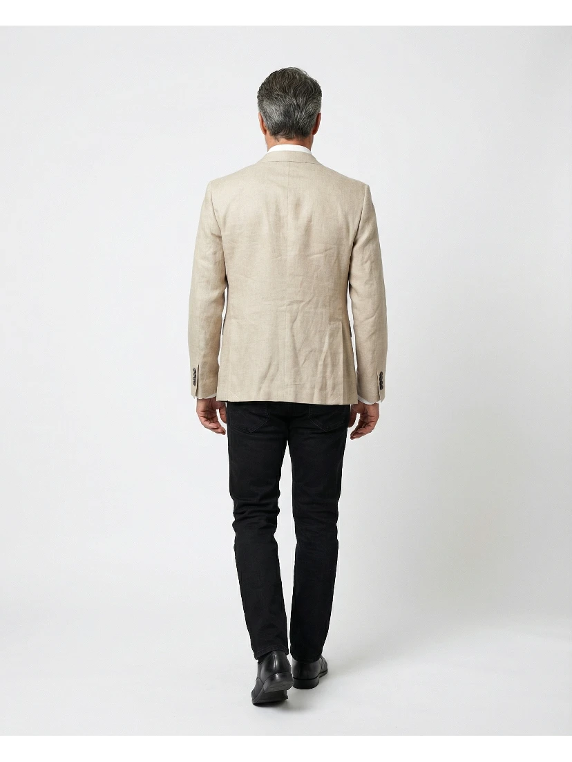 Beige Linen Blazer