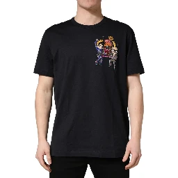 Black #DGFAMILY Patch Men Crew Neck T-shirt