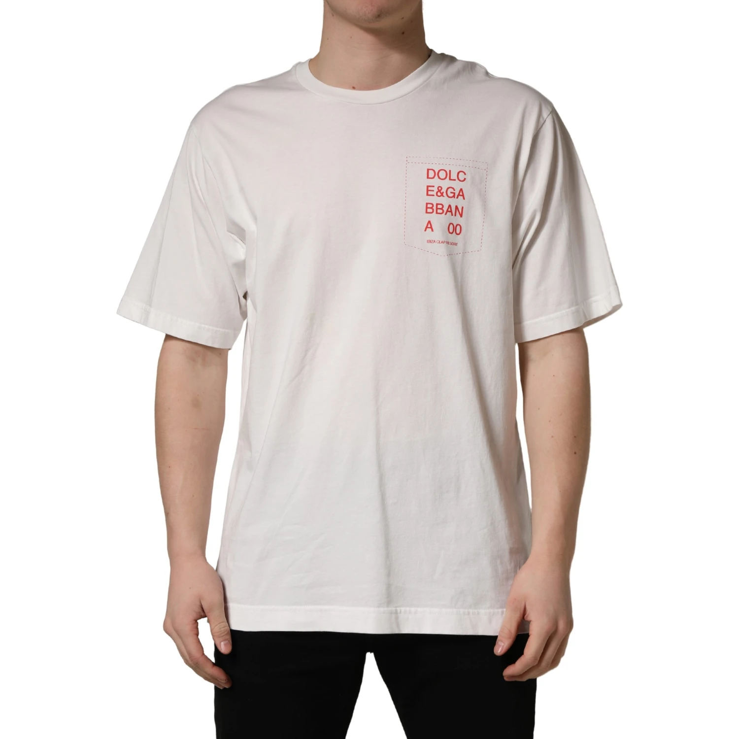 White Graphic Print Cotton Crew Neck  T-shirt