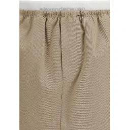 Beige Cotton Mini Skirt