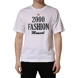 White Graphic Print DG Men Crew Neck T-shirt
