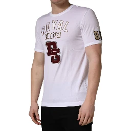 White DG King Royal Crew Neck Cotton  T-shirt