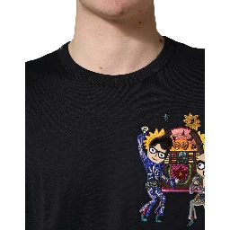 Black #DGFAMILY Patch Men Crew Neck T-shirt