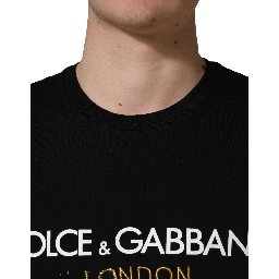 Black DG London Cotton Men Crew Neck  T-shirt