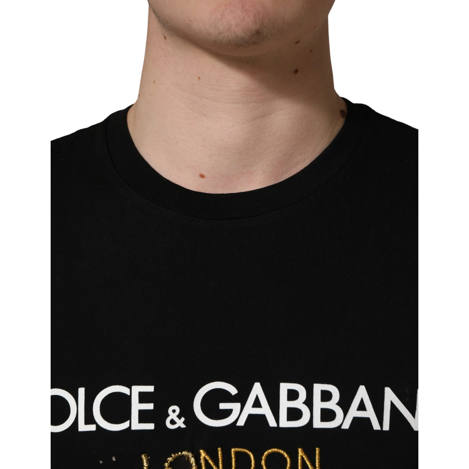 Black DG London Cotton Men Crew Neck  T-shirt
