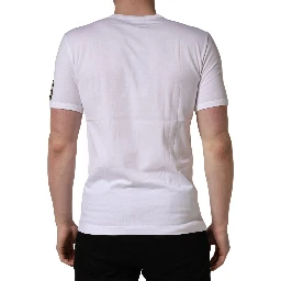 White DG King Royal Crew Neck Cotton  T-shirt