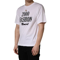 White Graphic Print DG Men Crew Neck T-shirt