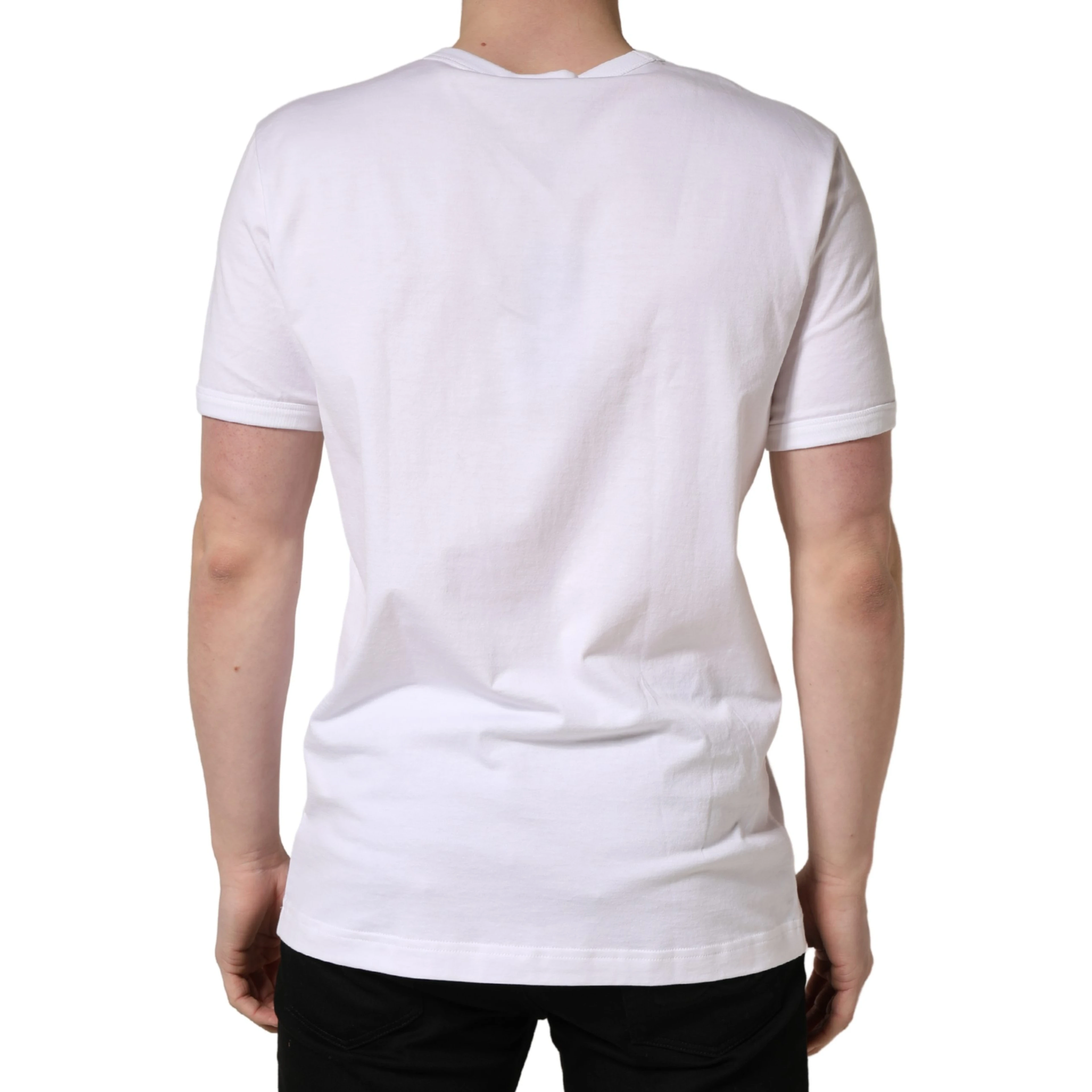White DG Cherries Cotton Crew Neck  T-shirt