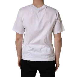 White Graphic Print DG Men Crew Neck T-shirt