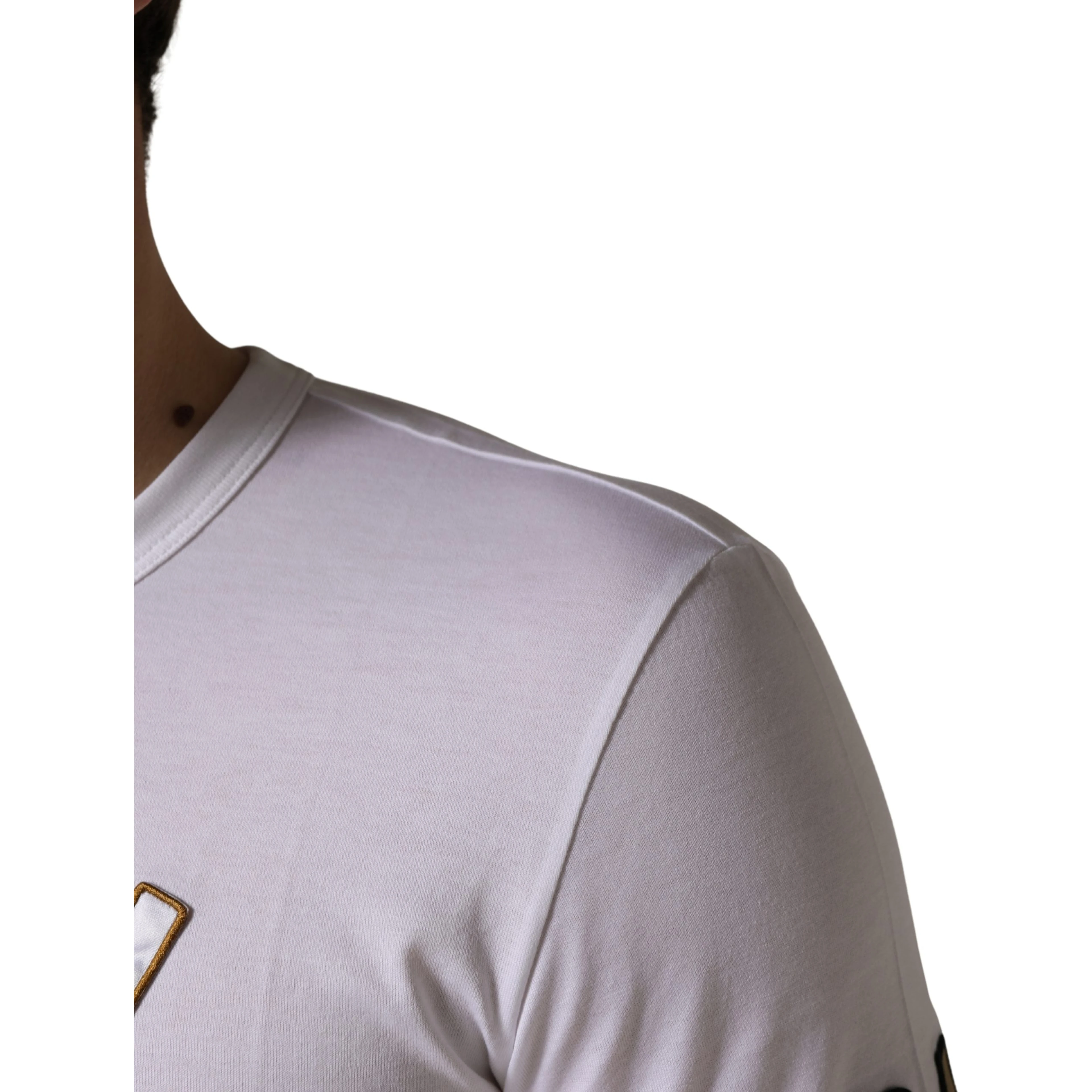 White DG King Royal Crew Neck Cotton T-shirt