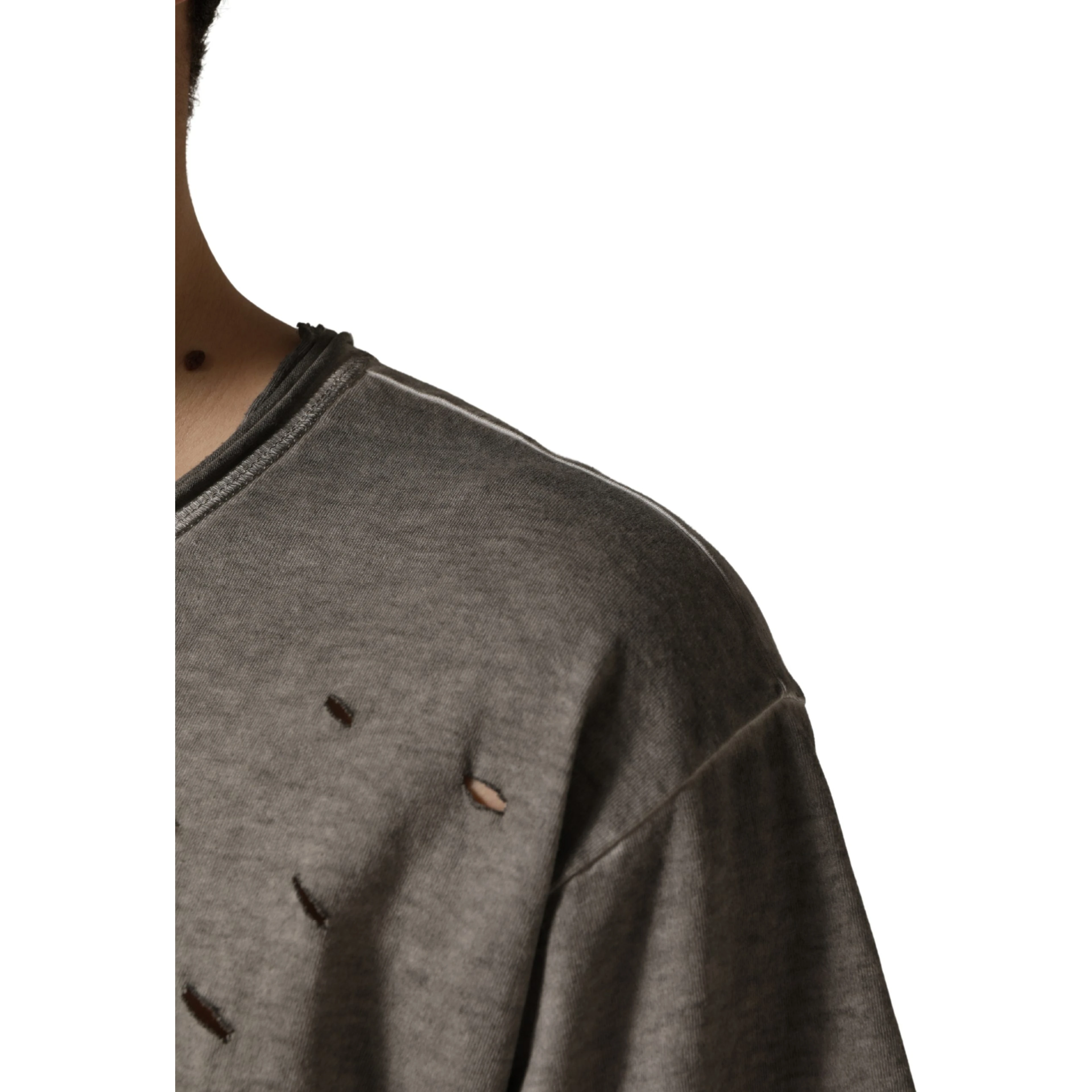 Gray DG Logo Print Cotton Round Neck T-shirt
