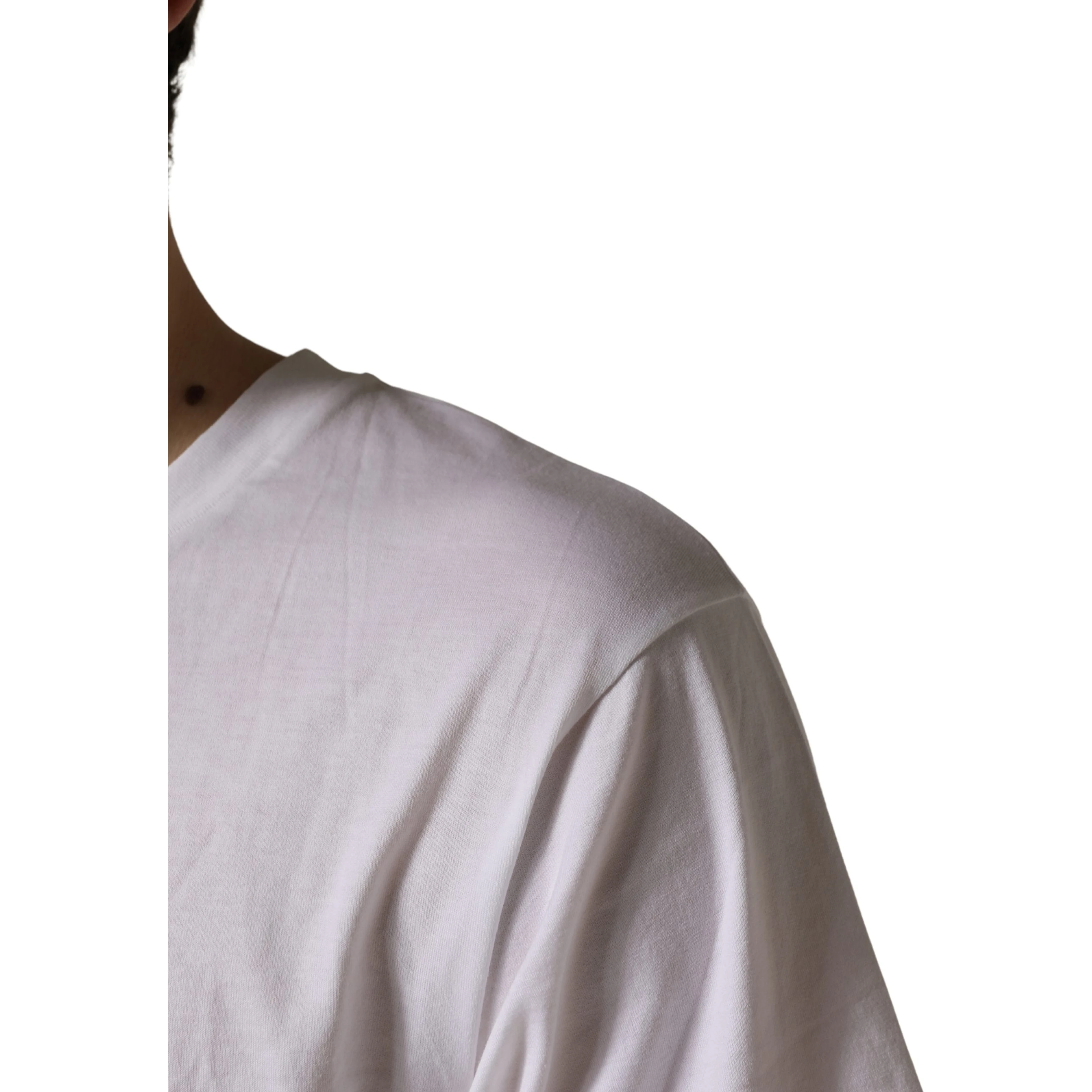 White Graphic Print DG Men Crew Neck T-shirt