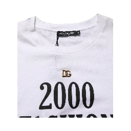 White Graphic Print DG Men Crew Neck T-shirt