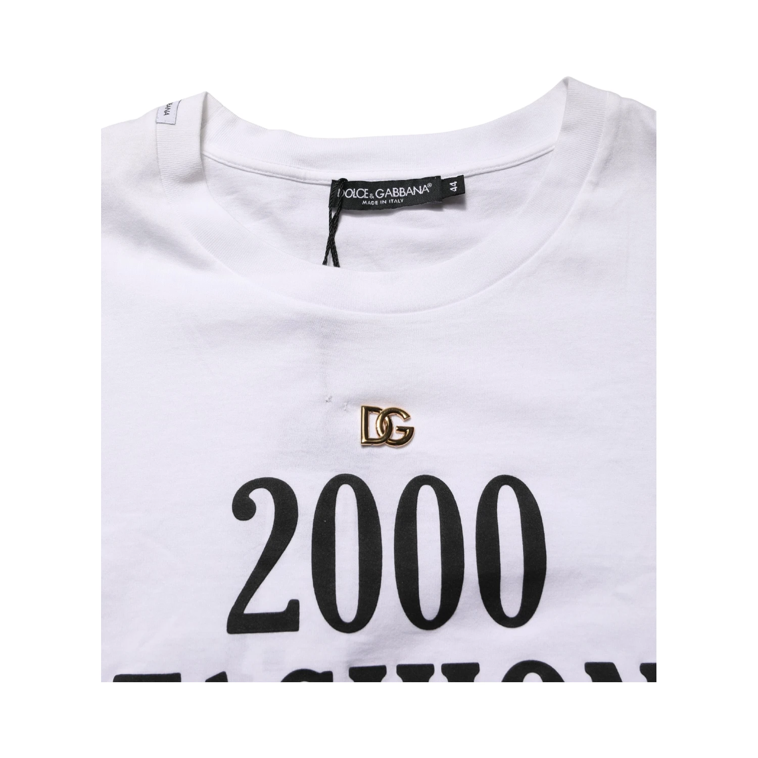 White Graphic Print DG Men Crew Neck T-shirt