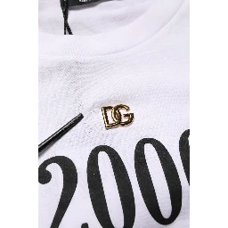White Graphic Print DG Men Crew Neck T-shirt