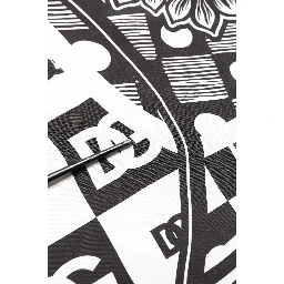 Black White Bandana Print Collared Shirt