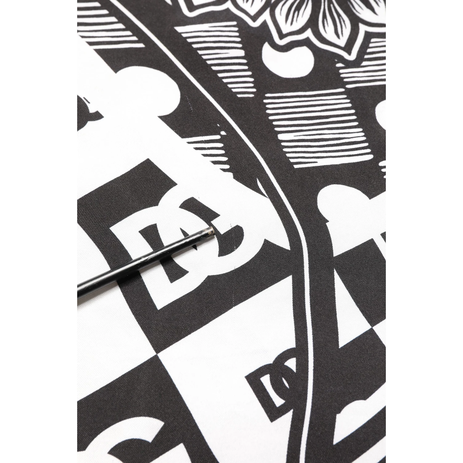 Black White Bandana Print Collared Shirt