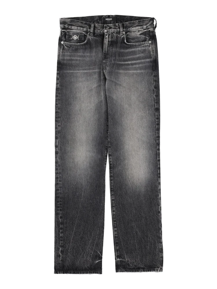 JEANS WITH "MEDUSA" DETAIL