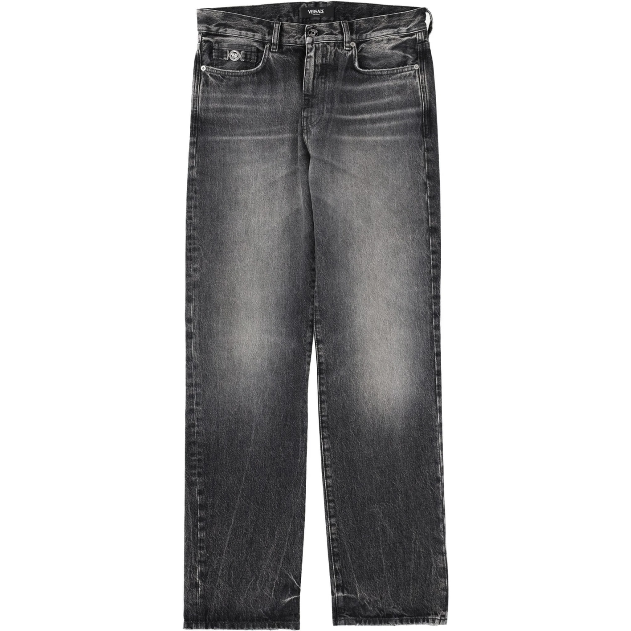 JEANS WITH "MEDUSA" DETAIL