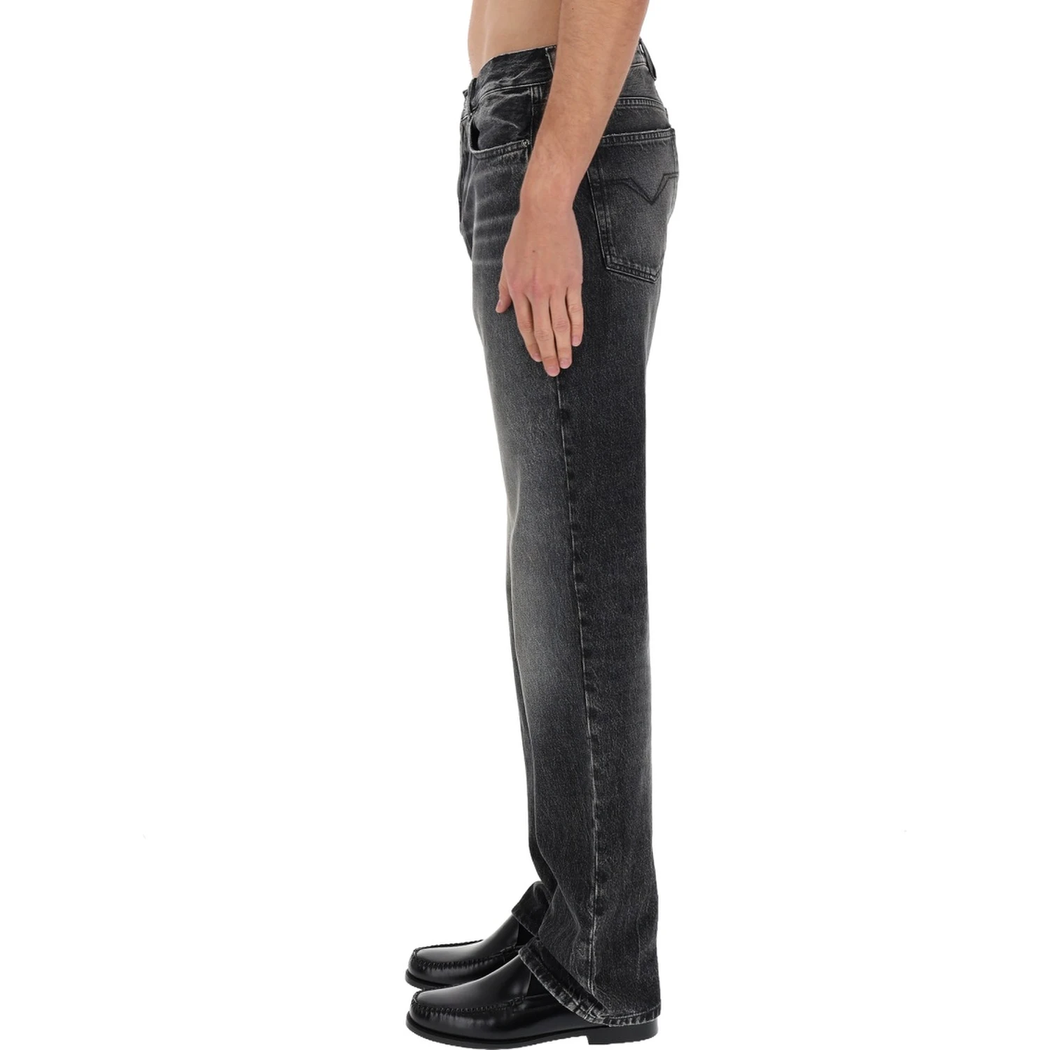 JEANS WITH "MEDUSA" DETAIL