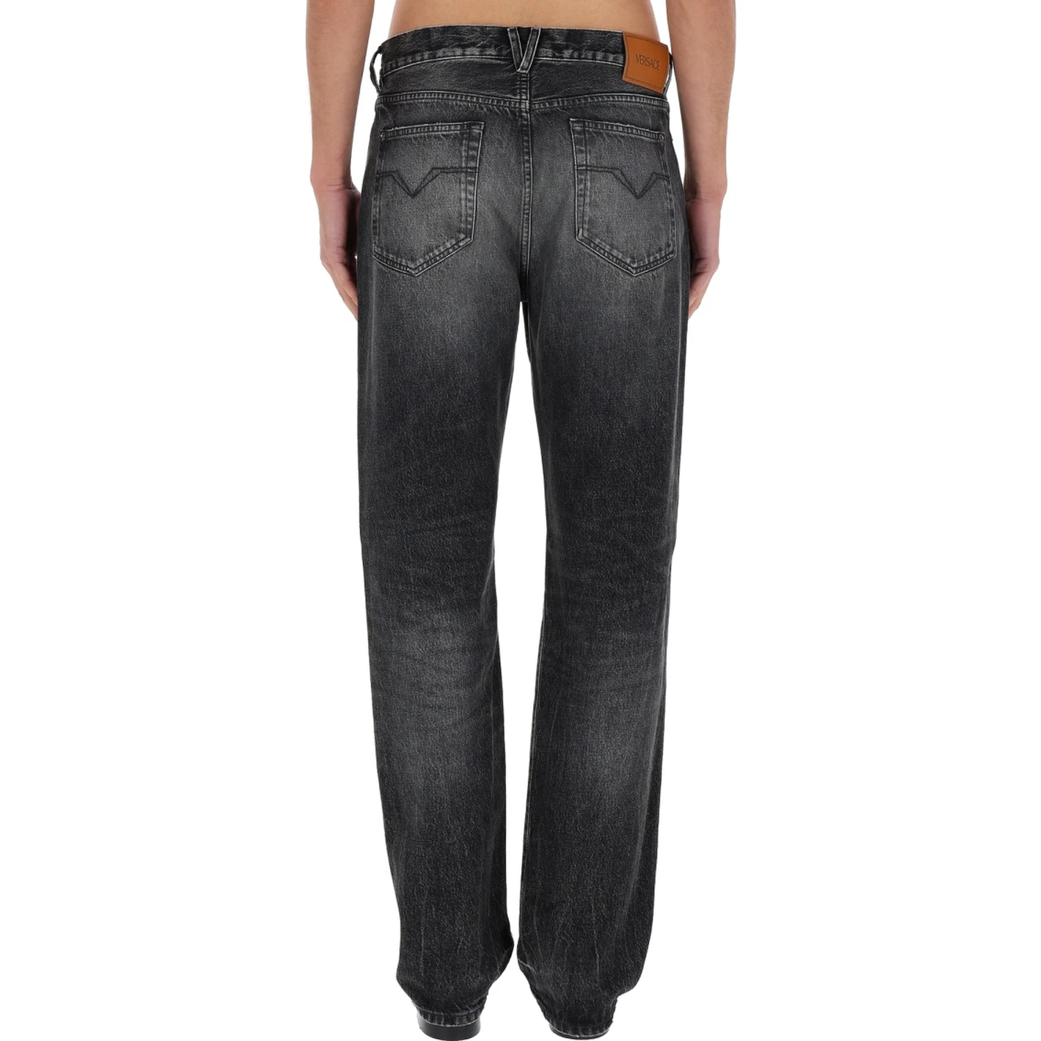 JEANS WITH "MEDUSA" DETAIL