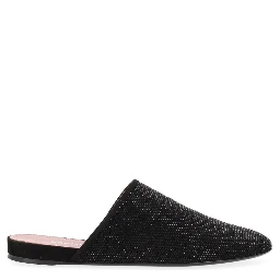 LEATHER SLIPPER WITH RHINESTONES