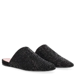 LEATHER SLIPPER WITH RHINESTONES