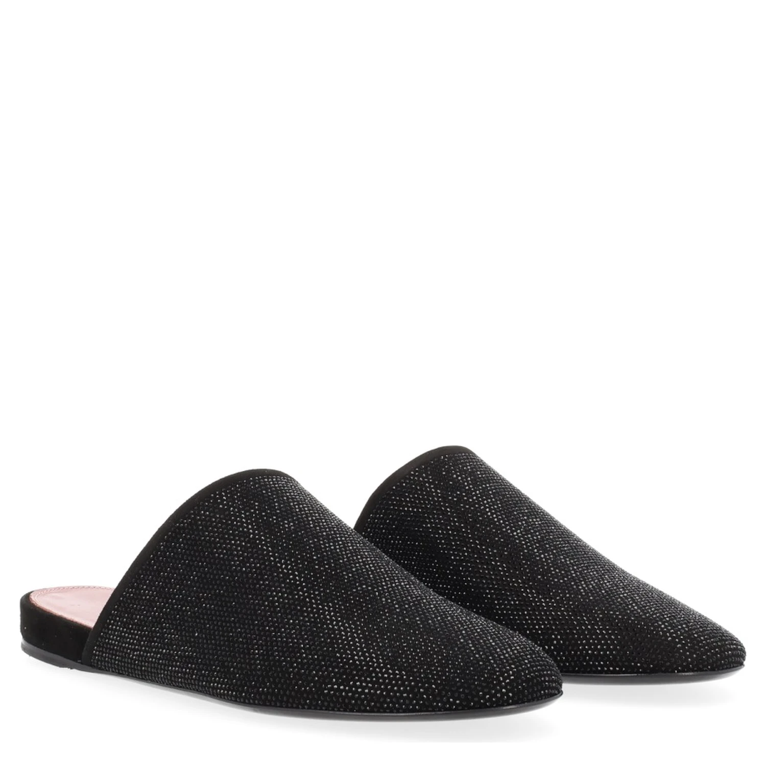 LEATHER SLIPPER WITH RHINESTONES