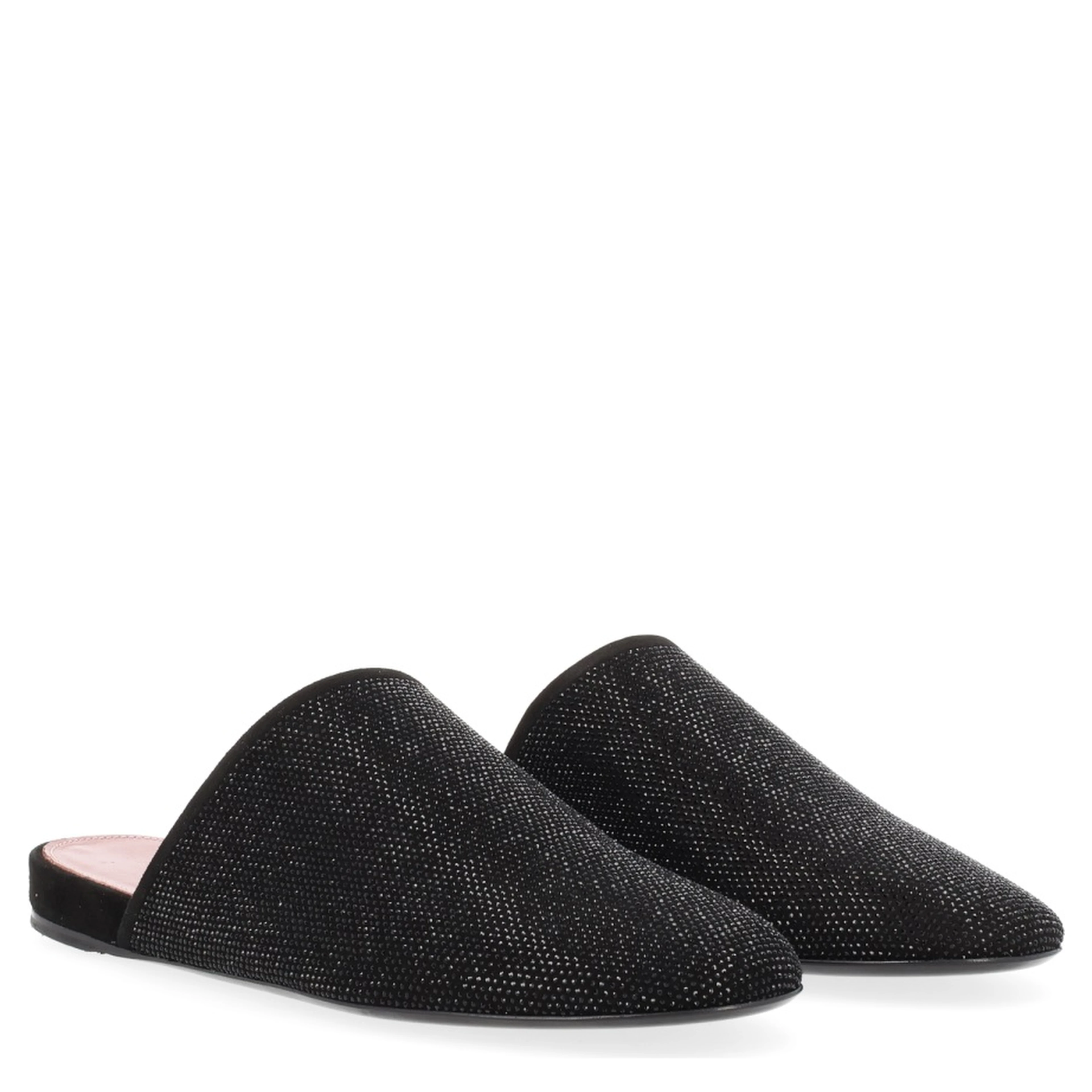 LEATHER SLIPPER WITH RHINESTONES