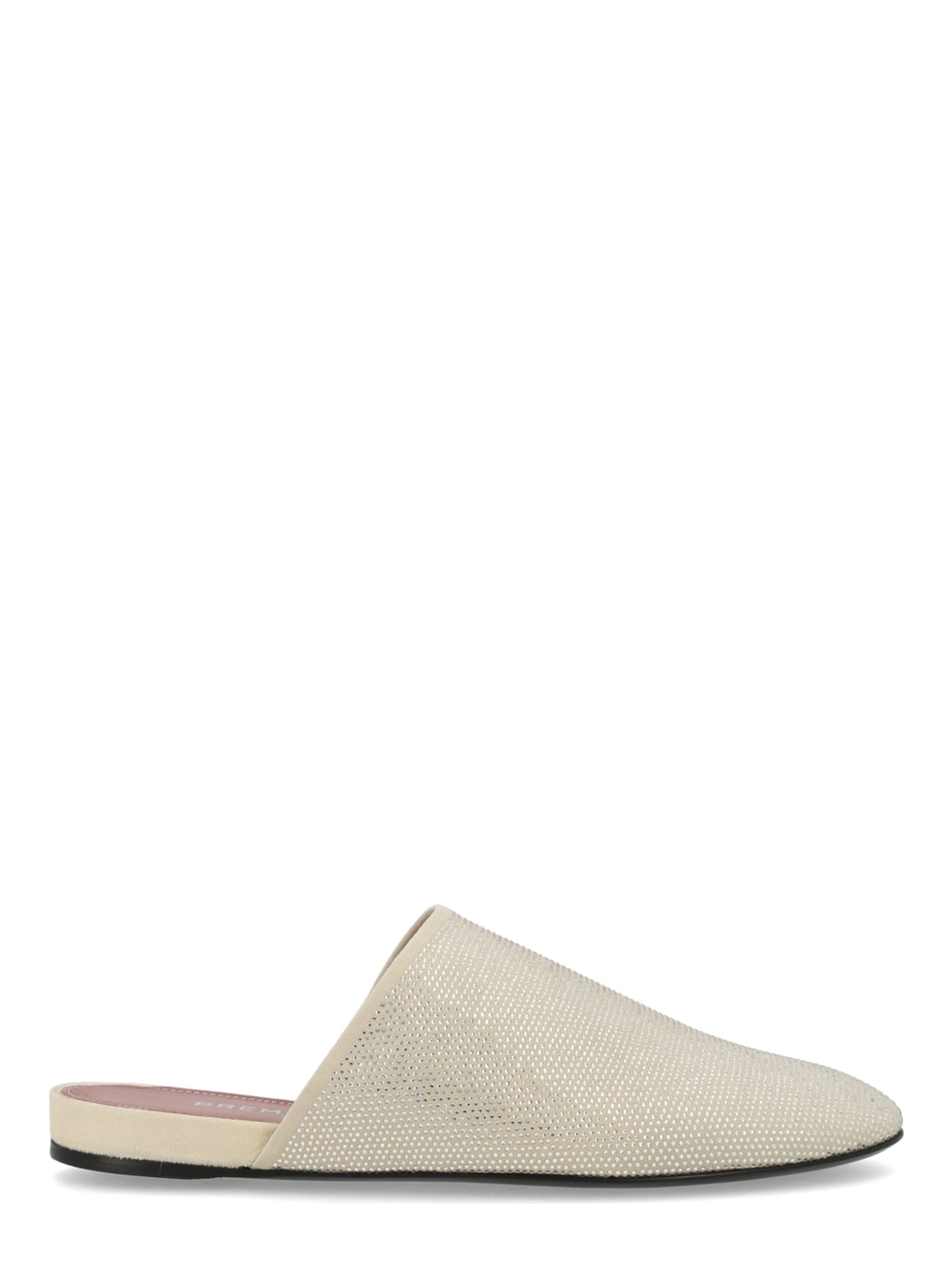 LEATHER SLIPPER WITH RHINESTONES