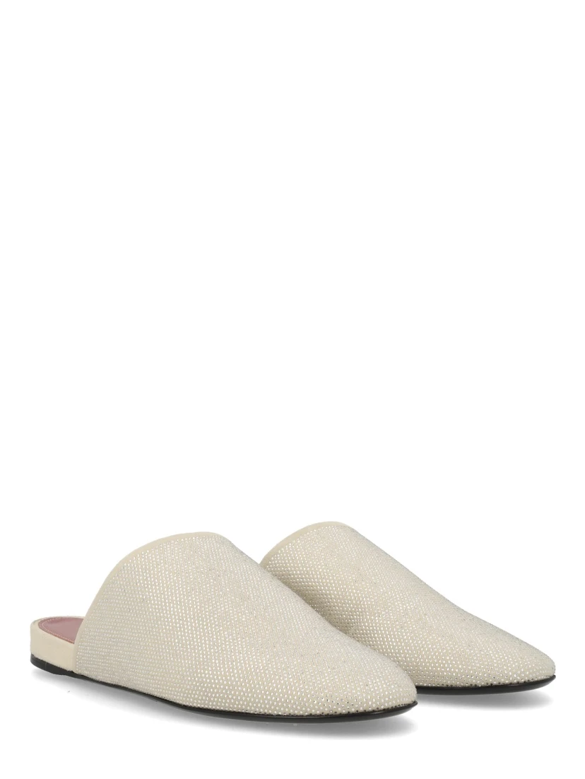 LEATHER SLIPPER WITH RHINESTONES
