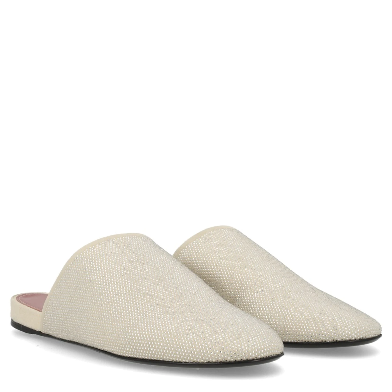 LEATHER SLIPPER WITH RHINESTONES