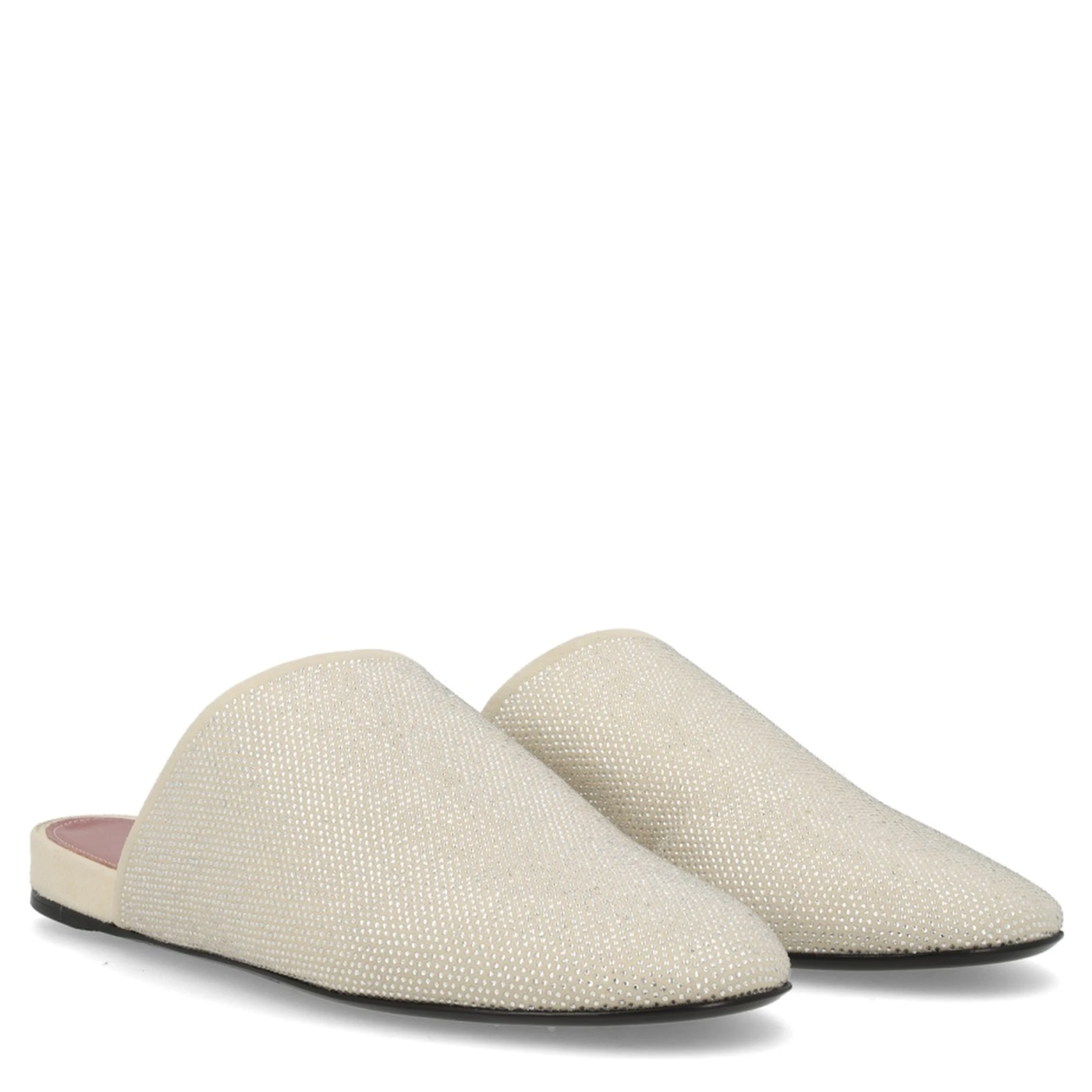 LEATHER SLIPPER WITH RHINESTONES