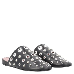 LEATHER SLIPPER WITH STUDS