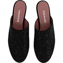 LEATHER SLIPPER WITH RHINESTONES