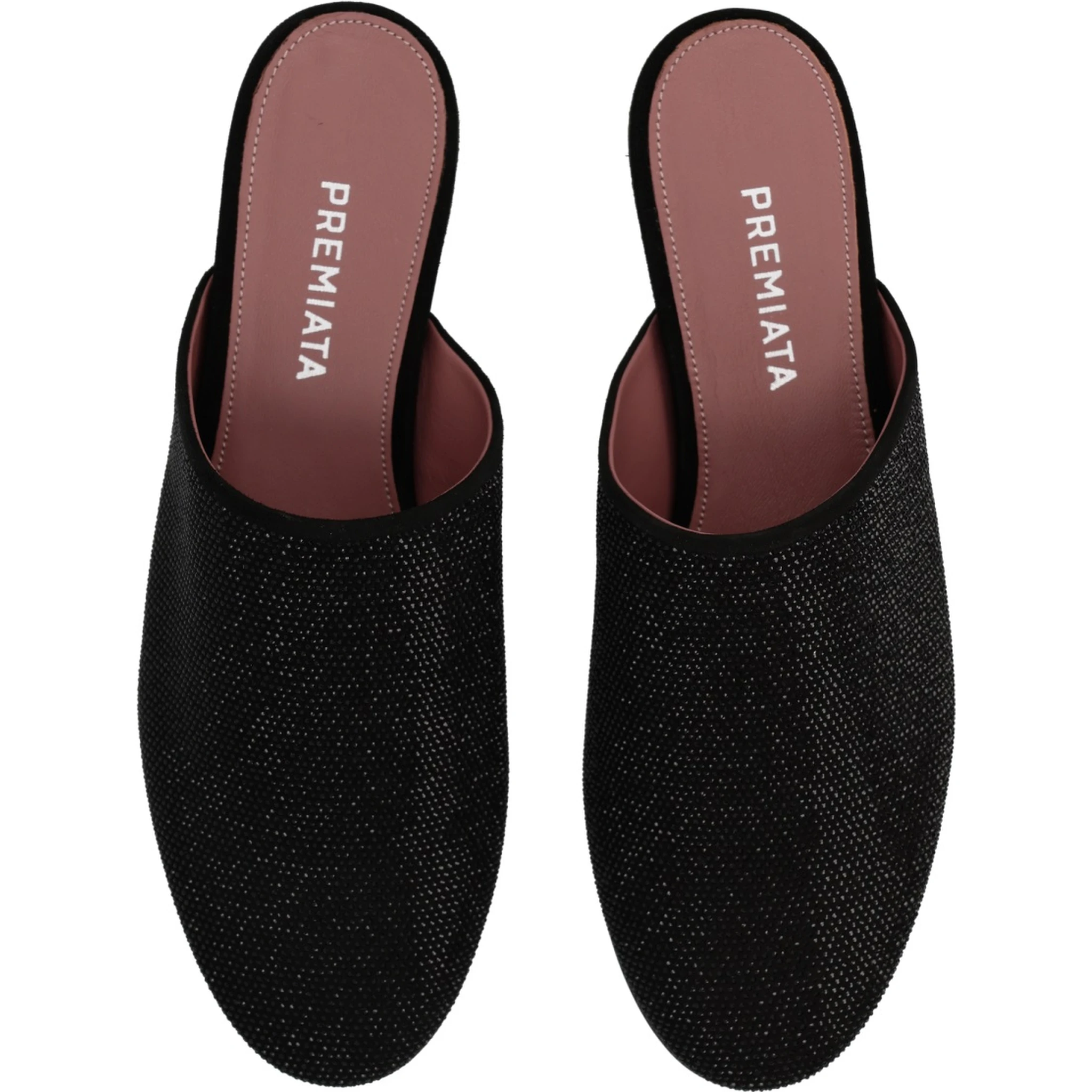 LEATHER SLIPPER WITH RHINESTONES
